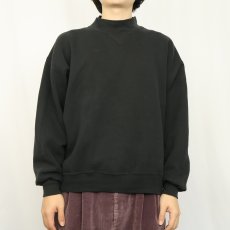 画像2: 90's RUSSELL ATHLETIC USA製 前V モックネックスウェット BLACK XL (2)