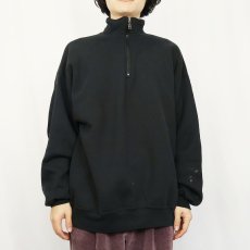 画像2: 90's RUSSELL ATHLETIC USA製 ハーフジップスウェット BLACK XXL (2)