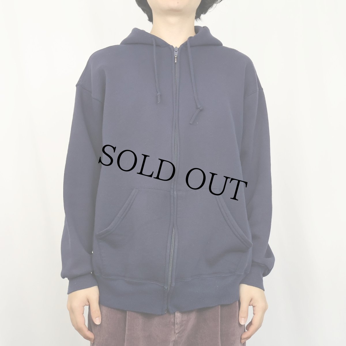 画像2: 90's RUSSELL ATHLETIC USA製 スウェットジップパーカー NAVY XL (2)