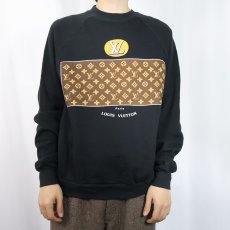 画像2: 90's ブートLOUIS VUITTON USA製 プリントスウェット BLACK L (2)