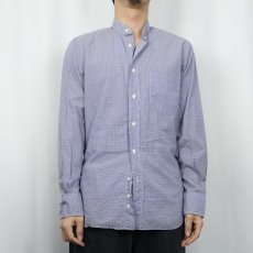 画像2: INDIVIDUALIZED SHIRTS USA製 ギンガムチェック柄 バンドカラーコットンシャツ SIZE14 1/2 32 (2)
