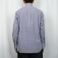 画像3: INDIVIDUALIZED SHIRTS USA製 ギンガムチェック柄 バンドカラーコットンシャツ SIZE14 1/2 32 (3)