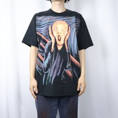 画像2: 90's LIQUID BLUE Edvard Munch USA製 "The Scream" アートプリントTシャツ BLACK L (2)