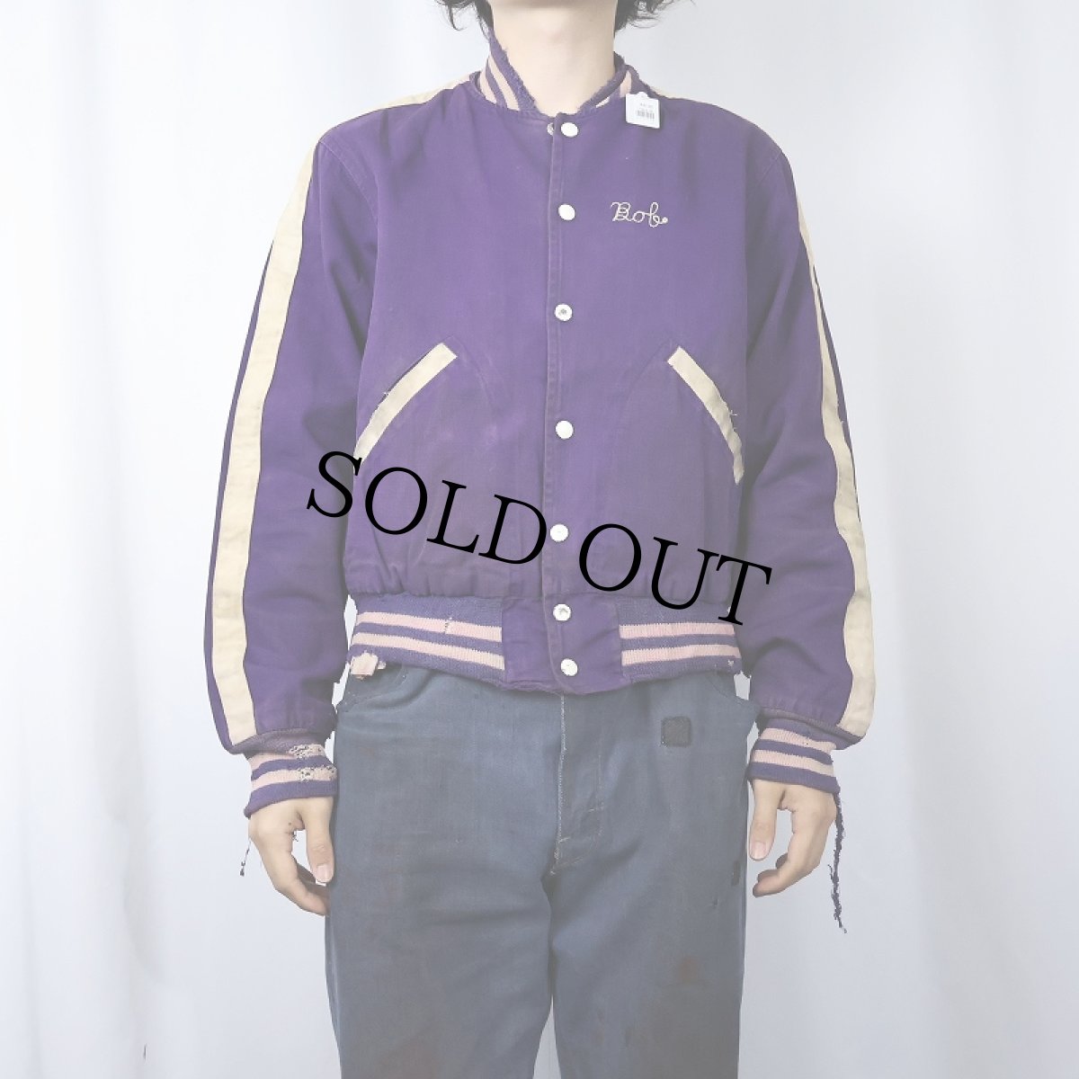 画像3: 40〜50's Elkhart Sportswear "ROAD GENTS NILES MICH" チェーン刺繍 カークラブ コットンジャケット (3)