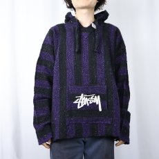 画像3: 90's ブート STUSSY ストライプ柄 メキシカンパーカー XL (3)