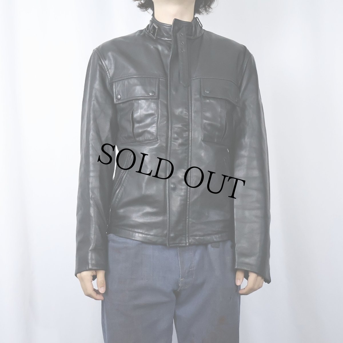 画像2: Ralph Lauren Black Label ITALY製 ライダースジャケット (2)