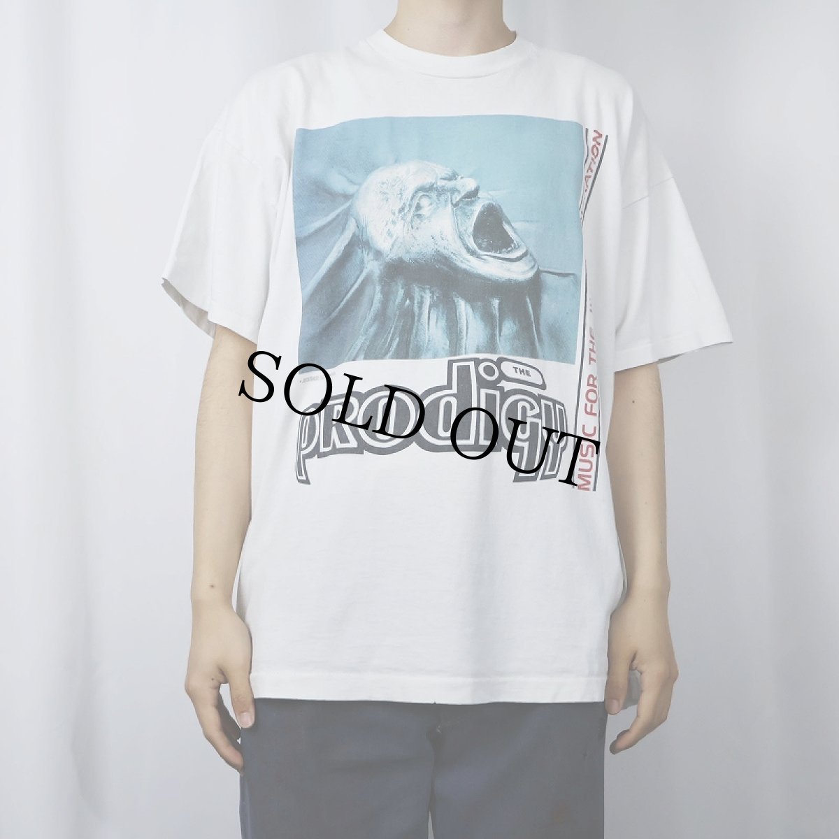 画像2: 90's The Prodigy "Music For The Jilted Generation" エレクトロロック・バンド アルバムプリントTシャツ XL (2)