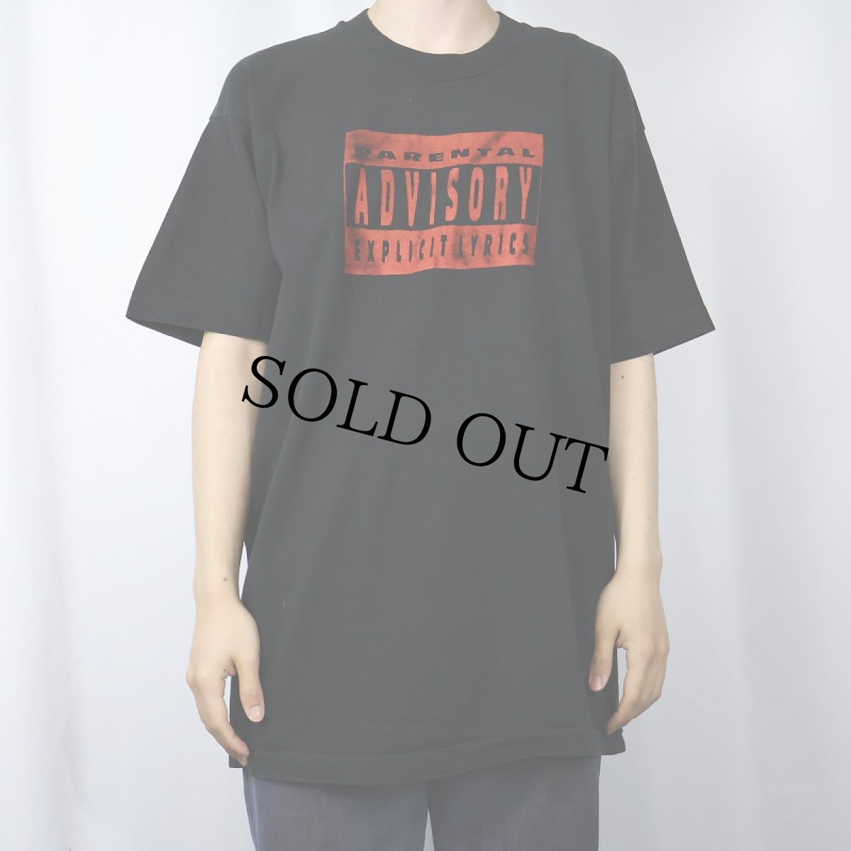 画像2: 90's PARENTAL ADVISORY USA製 プリントTシャツ BLACK XL (2)