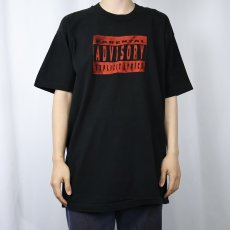 画像2: 90's PARENTAL ADVISORY USA製 プリントTシャツ BLACK XL (2)