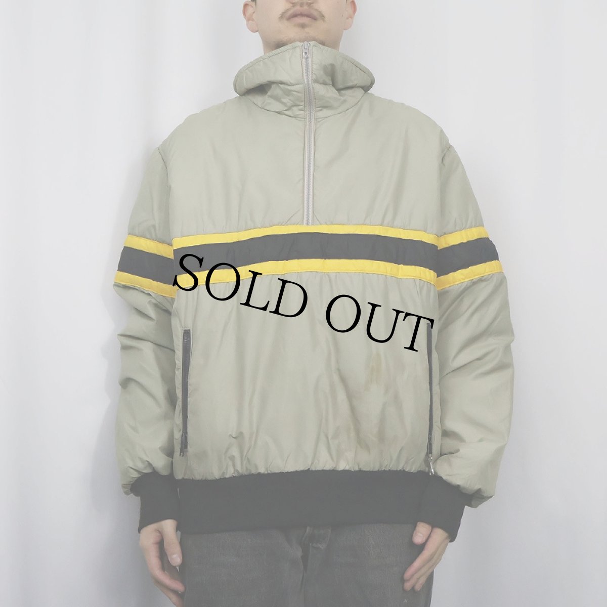 画像2: 70's SWING WEST USA製 ラインデザイン ハーフジップ 中綿プルオーバージャケット (2)