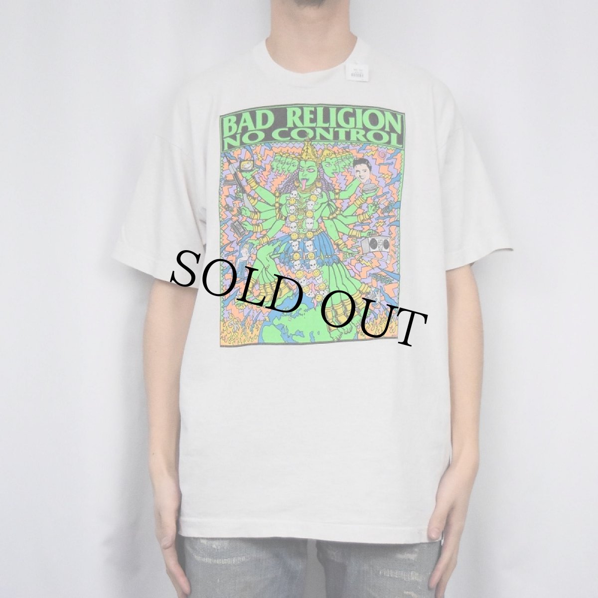 画像3: 90's BAD RELIGION × KOZIK "NO CONTROL" パンク・ロックバンド ツアーTシャツ XL (3)