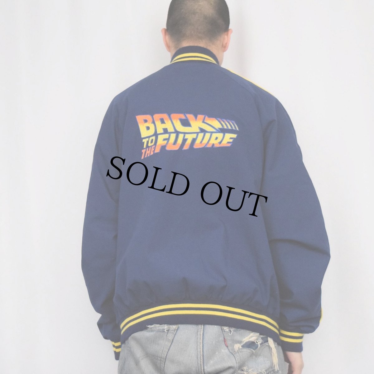 画像4: 80〜90's BACK TO THE FUTURE USA製 映画クルー スタジャン XXL (4)
