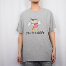 画像2: THRASHER "サタンミッキー" キャラクターパロディ プリントTシャツ XL (2)