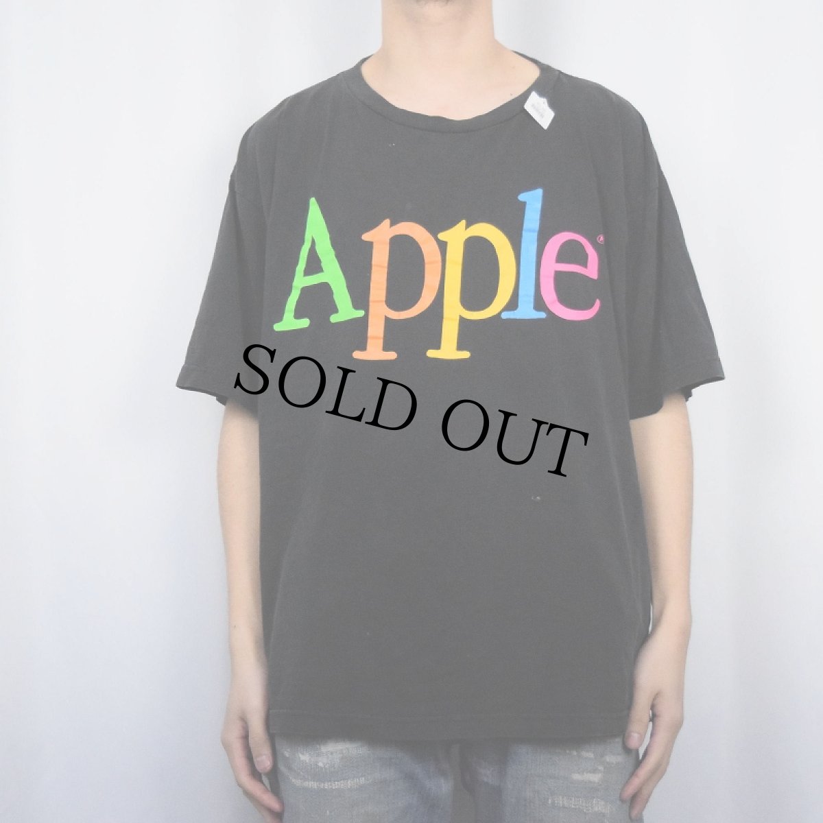 画像2: 80's Apple CANADA製 レインボーロゴ プリントTシャツ BLACK ONE SIZE (2)
