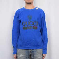 画像2: 90's ブート GUCCI ロゴプリントスウェット XL (2)