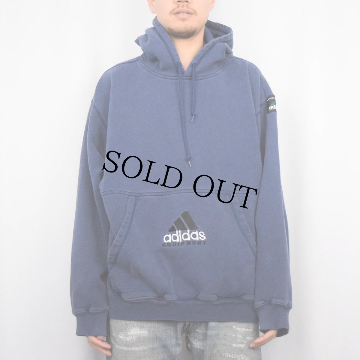 画像2: 90's adidas EQUIPMENT ロゴ刺繍 スウェットフーディー 2XL (2)
