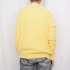 画像4: 80's Christian Dior USA製 ロゴ刺繍 Vネック アクリルニットセーター L (4)