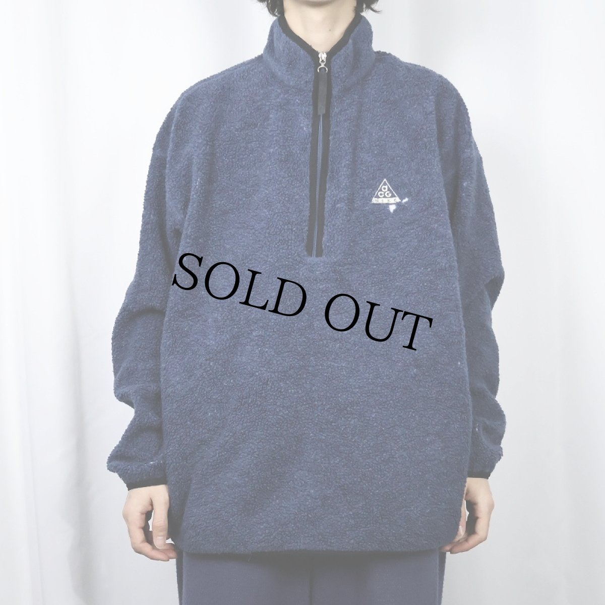 画像2: 90's NIKE ACG 犬タグ "QUALITY COMFORT" ハーフジップ フリースジャケット XL (2)