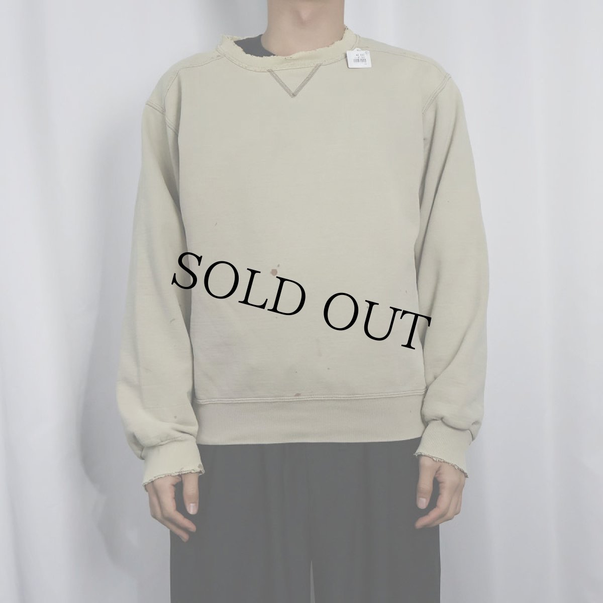 画像2: 90's DAC by RUSSELL ATHLETIC USA製 前V 無地スウェット M (2)