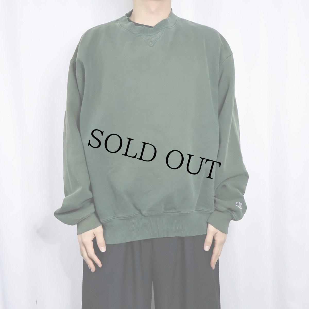 画像2: Champion 前V 無地スウェット XL (2)