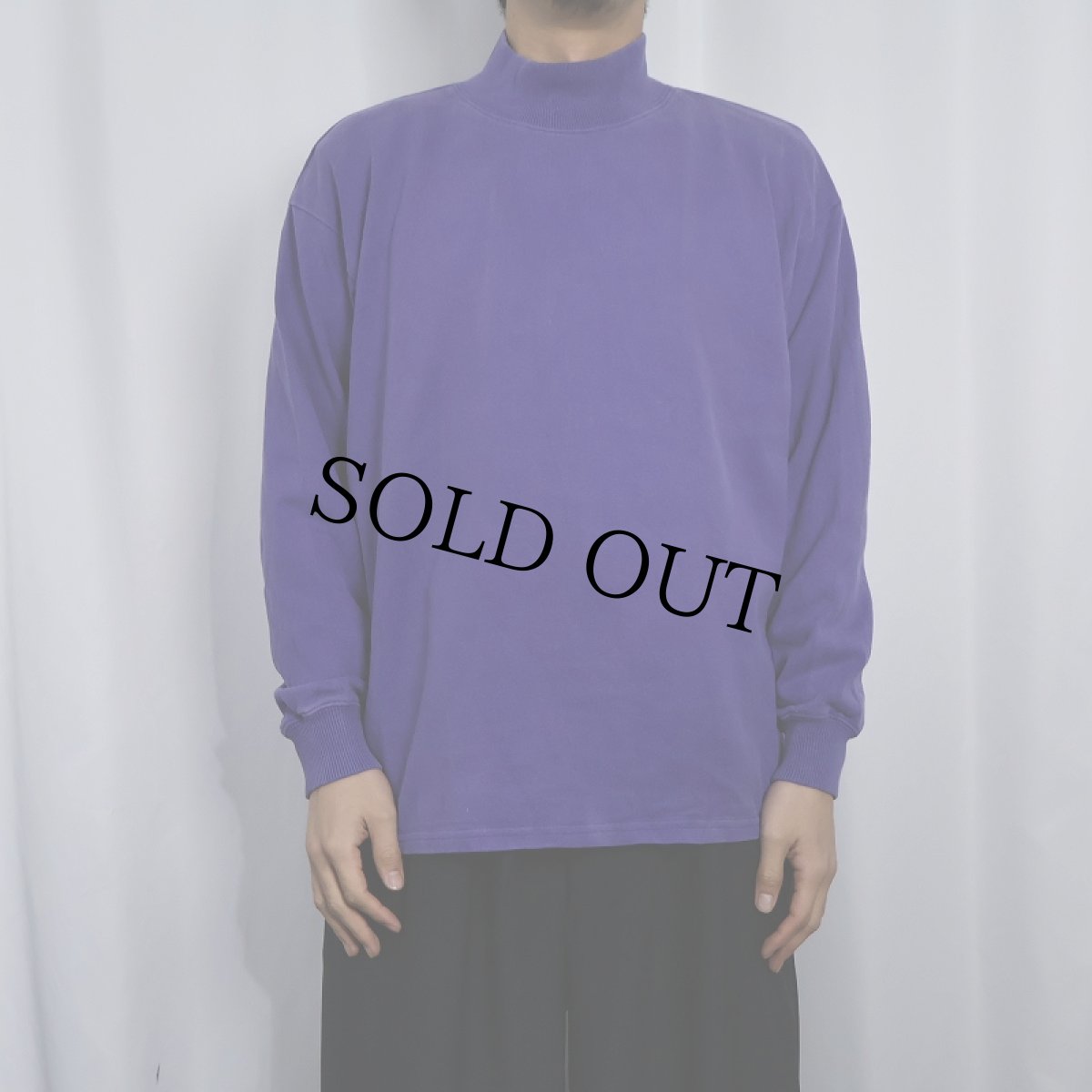 画像2: 90's LANDS' END USA製 モックネックロンT L (2)