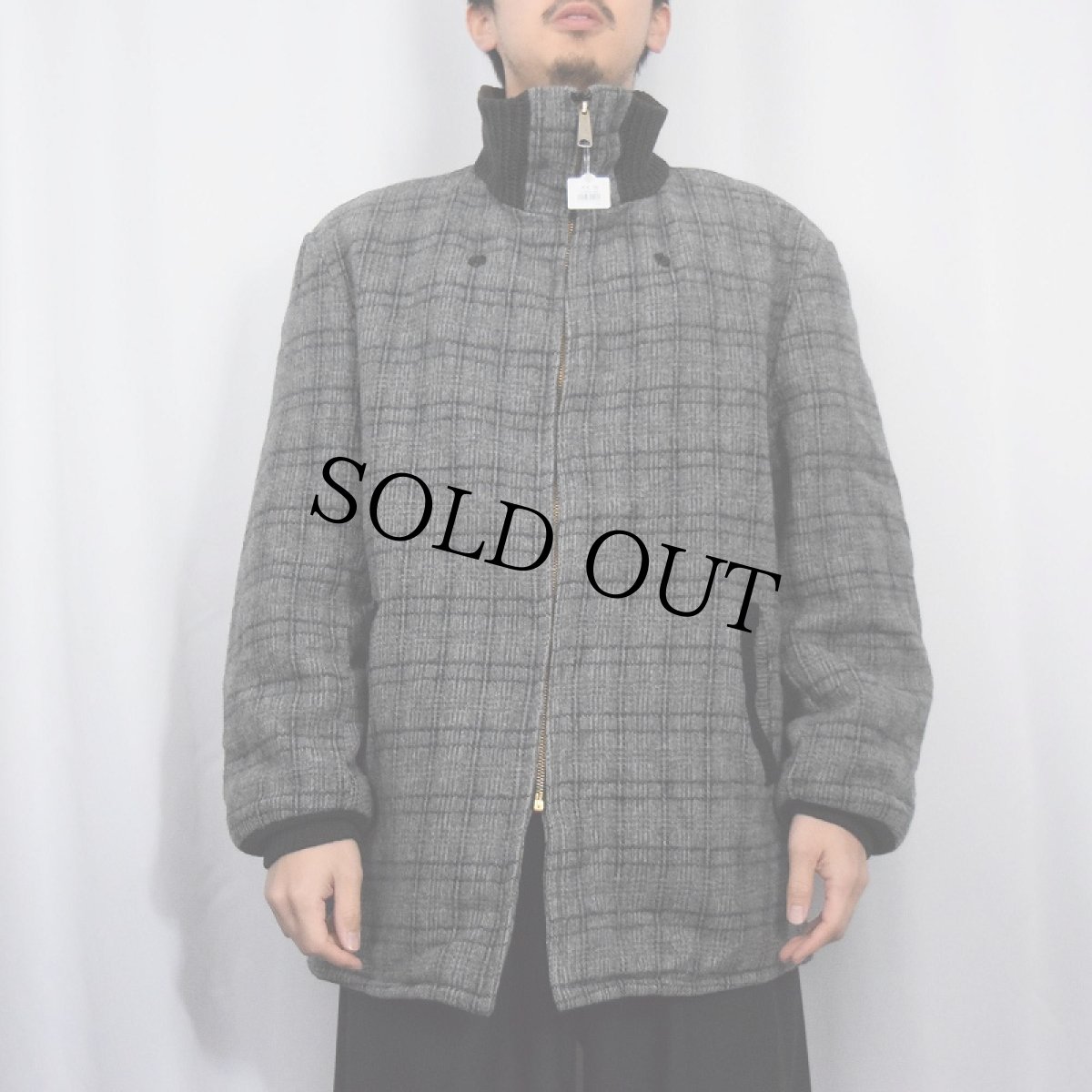 画像2: 60〜70's チェック柄 裏ボア ファラオジャケット (2)