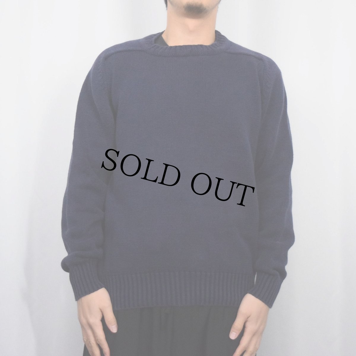 画像2: 80's Eddie Bauer USA製 コットンニットセーター NAVY S (2)