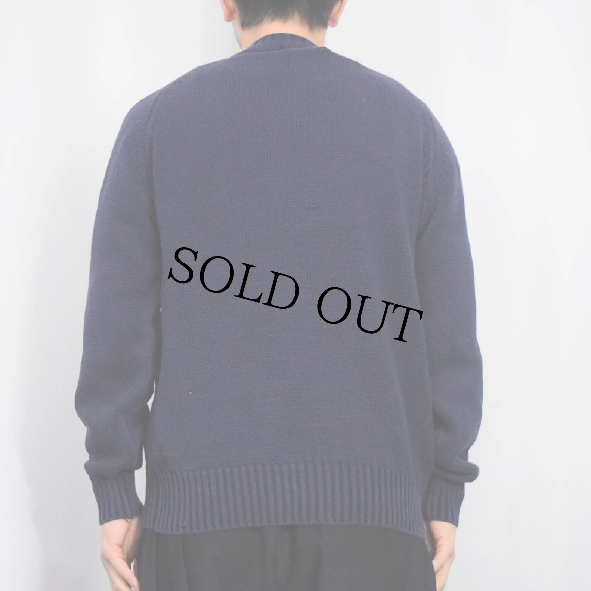 画像3: 80's Eddie Bauer USA製 コットンニットセーター NAVY S (3)