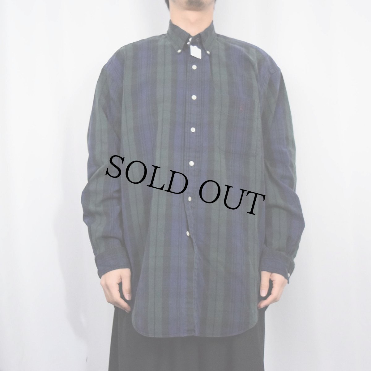 画像2: Ralph Lauren "BIG SHIRT" チェック柄 コットンボタンダウンシャツ L (2)