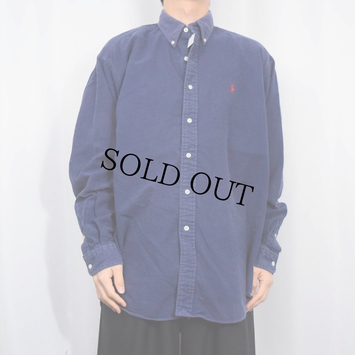 画像2: Ralph Lauren "BLAIRE" ライトネル ボタンダウンシャツ L (2)