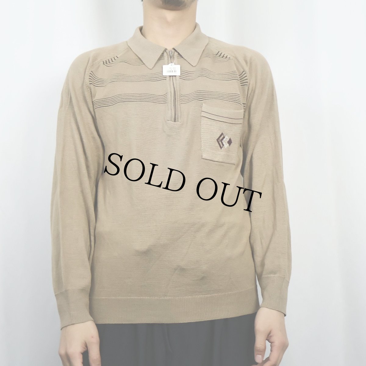 画像2: ハーフジップ アクリルニットシャツ (2)