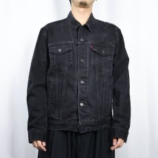 画像2: Levi's ブラックデニムジャケット L (2)