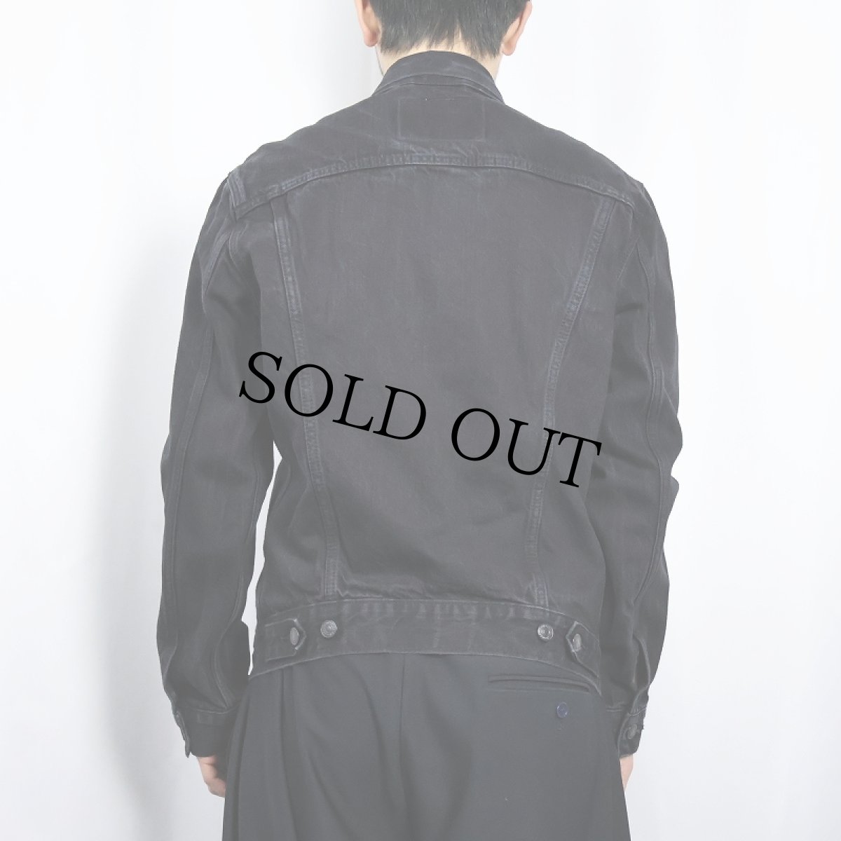 画像3: Levi's ブラックデニムジャケット M (3)