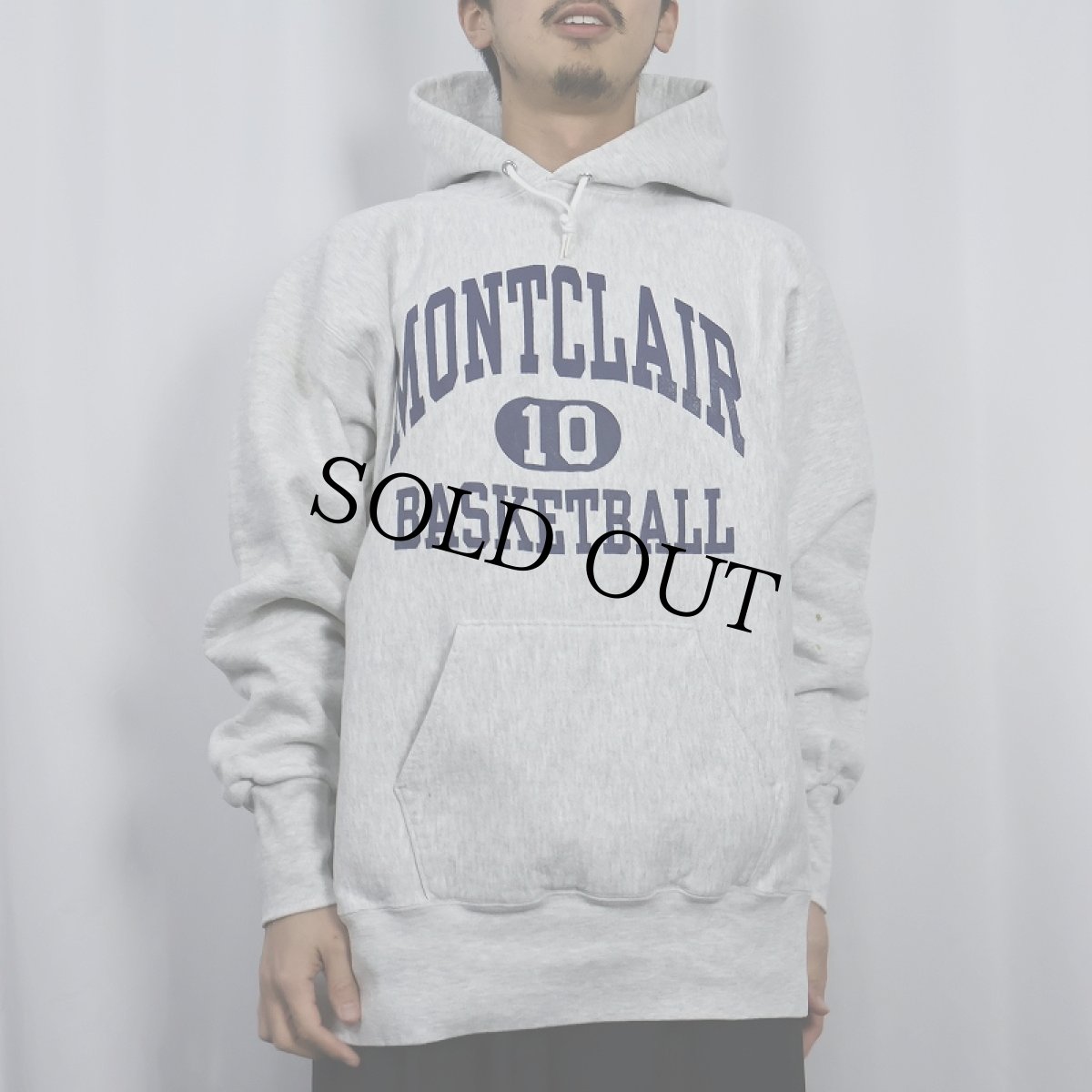 画像3: 90's USA製 REVERSE WEAVE TYPE "MONTCLAIR BASKETBALL" バックプリントスウェットフーディー XXL (3)