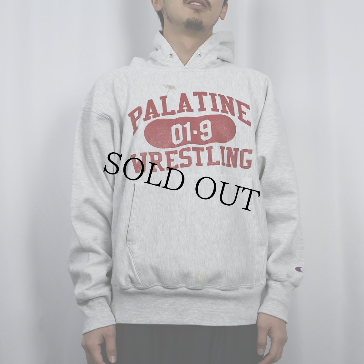 画像2: Champion REVERSE WEAVE "PALATINE WRESTLING" プリントスウェットフーディー L (2)