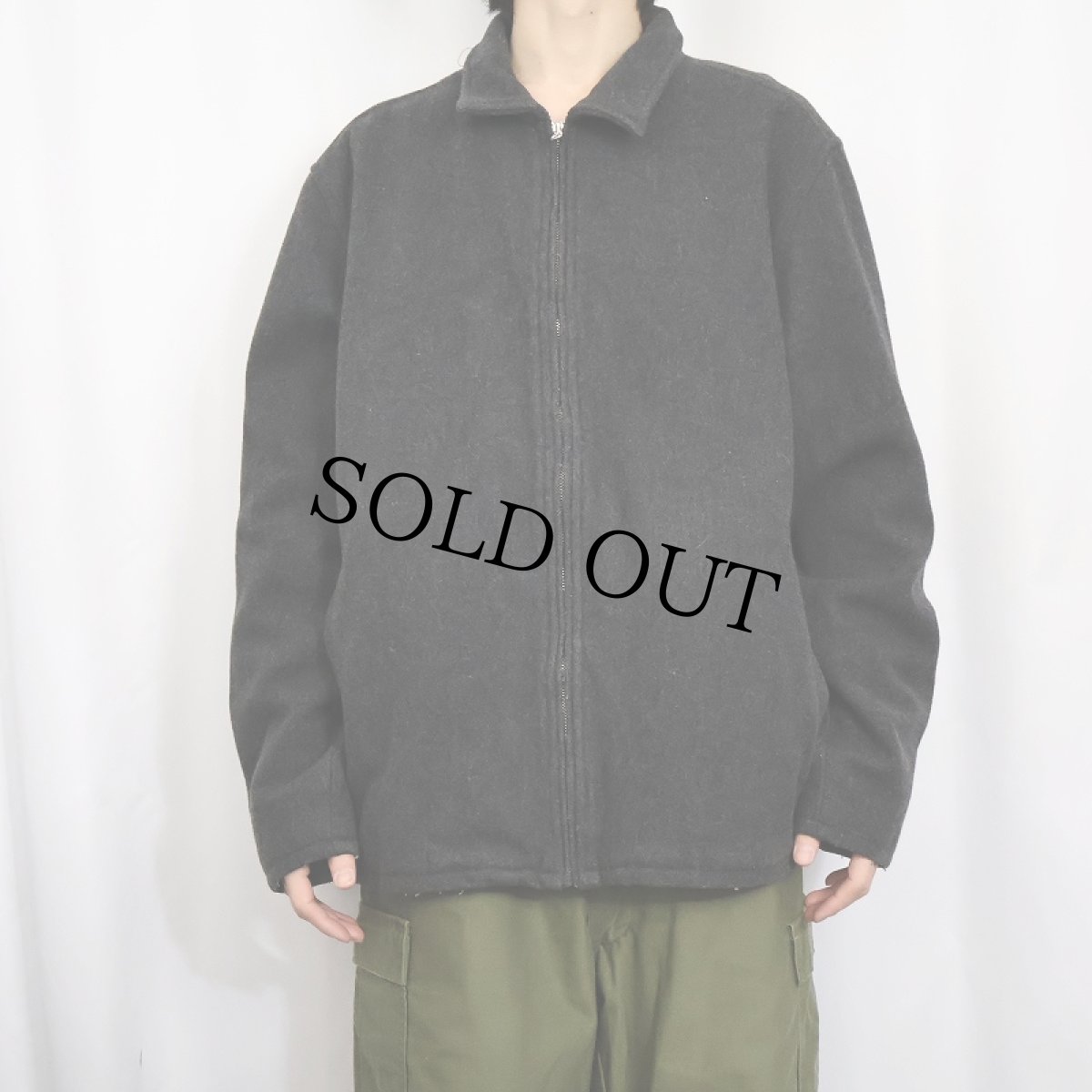 画像2: 2000's GAP ウール×ナイロン ジップジャケット XL (2)