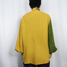 画像3: 70〜80's Temple California 2トーン バルーンスリーブ ポリエステルシャツ L (3)