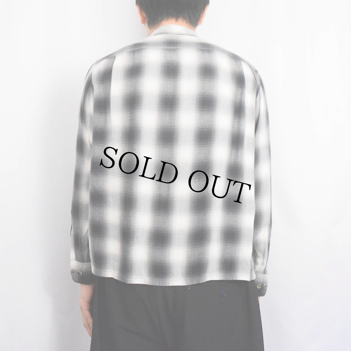 画像3: 50〜60's Riviera オンブレーチェック柄 レーヨンオープンカラーシャツ (3)