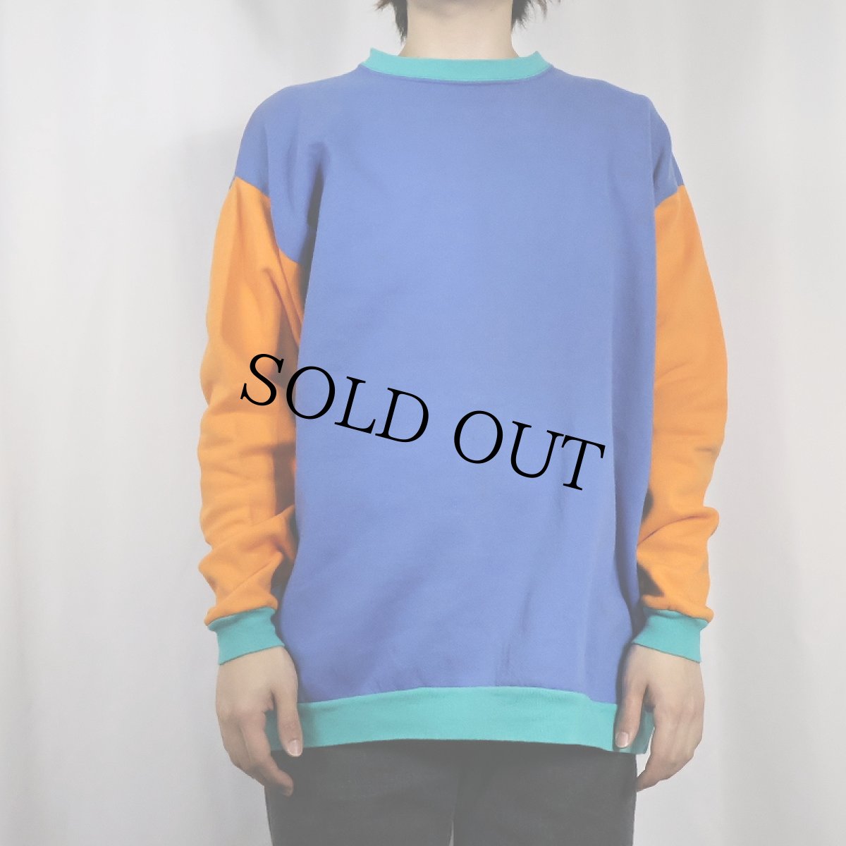 画像5: 80〜90's USA製 マルチカラー 無地スウェット XL (5)