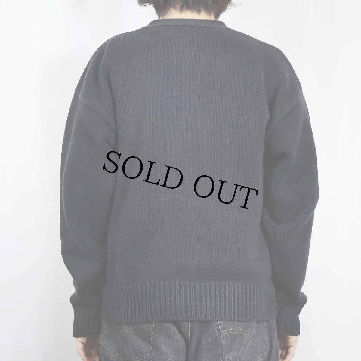 画像5: 90's GAP コットンニットカーディガン BLACK M (5)