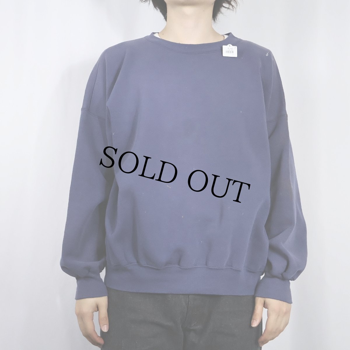 画像2: 2000's Hanes PREMIUM WEIGHT 無地スウェット NAVY (2)