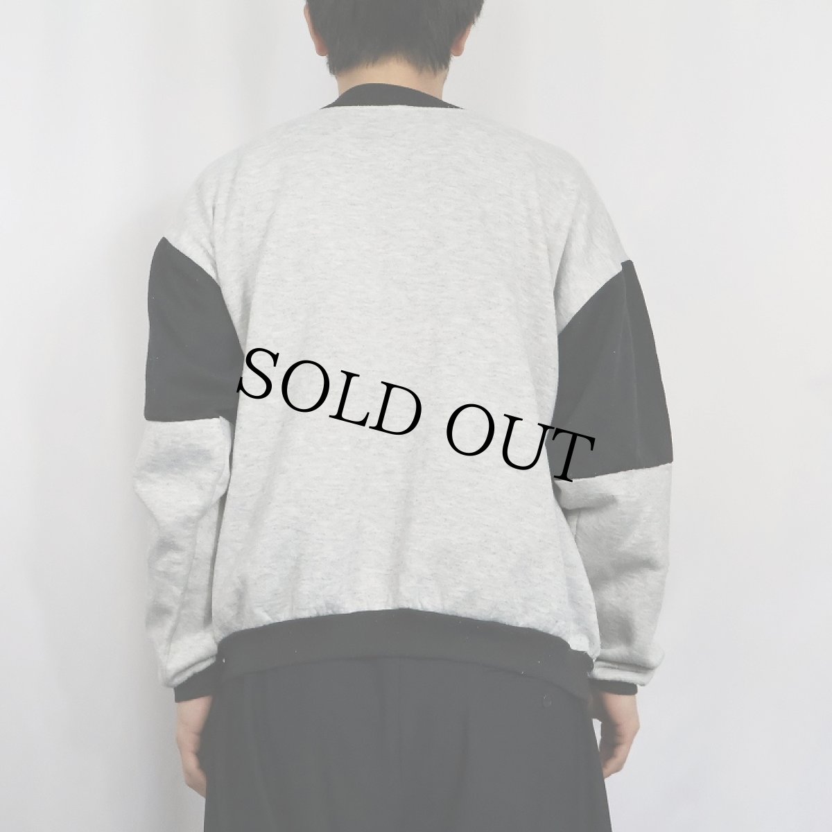 画像3: 80〜90's USA製 NIKE AIR ロゴプリント 切り替えデザインスウェット XXL (3)