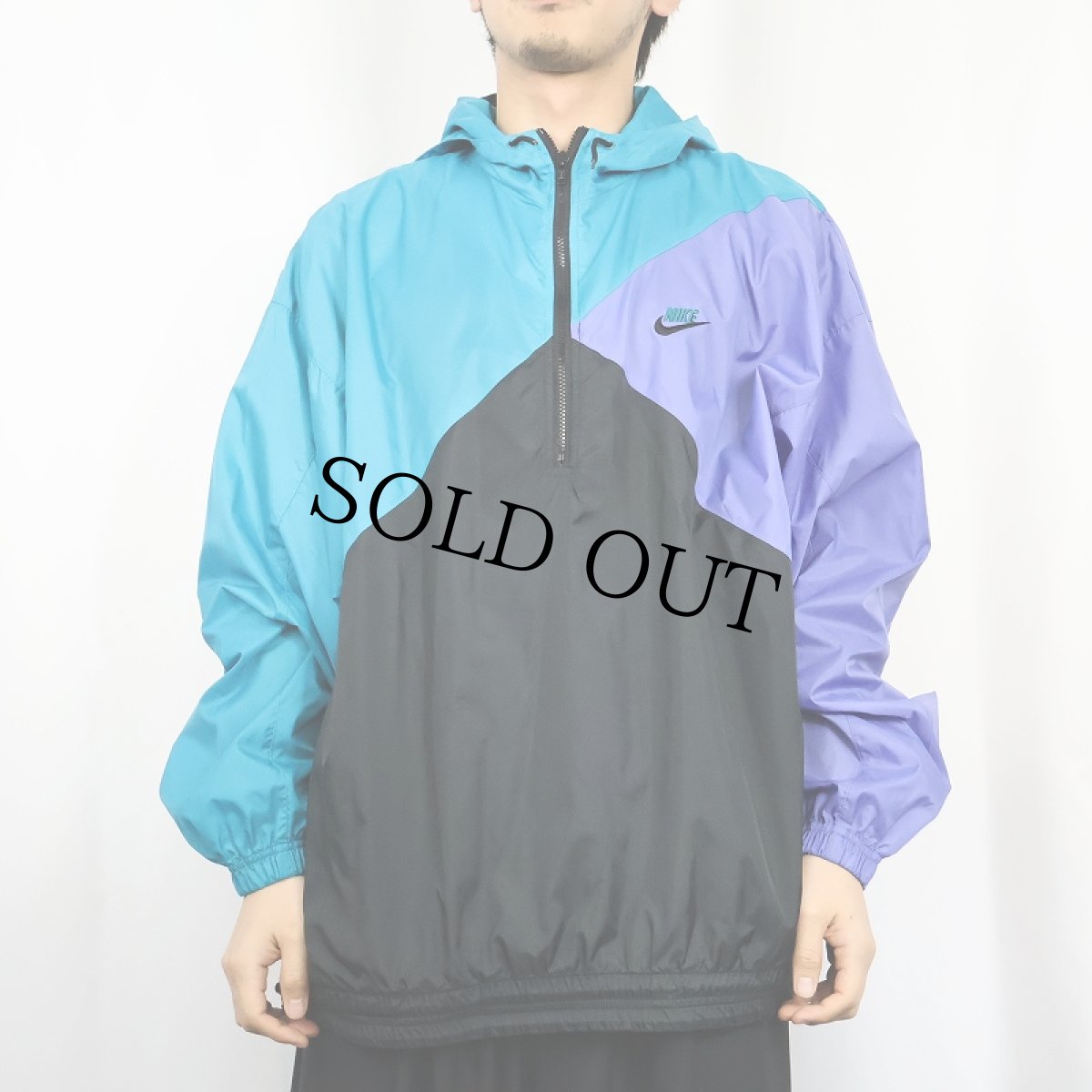 画像3: 90's NIKE 銀タグ ハーフジップ ナイロンパーカー XL (3)