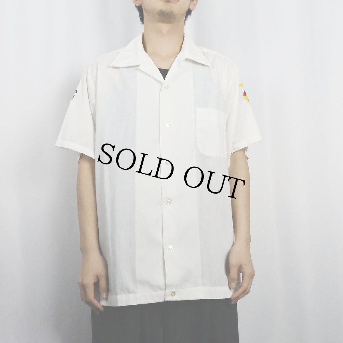 画像2: 70's HILTON USA製 "BEN HUR PATROL" シュライナーズ チェーン刺繍 コットンボーリングシャツ XL (2)