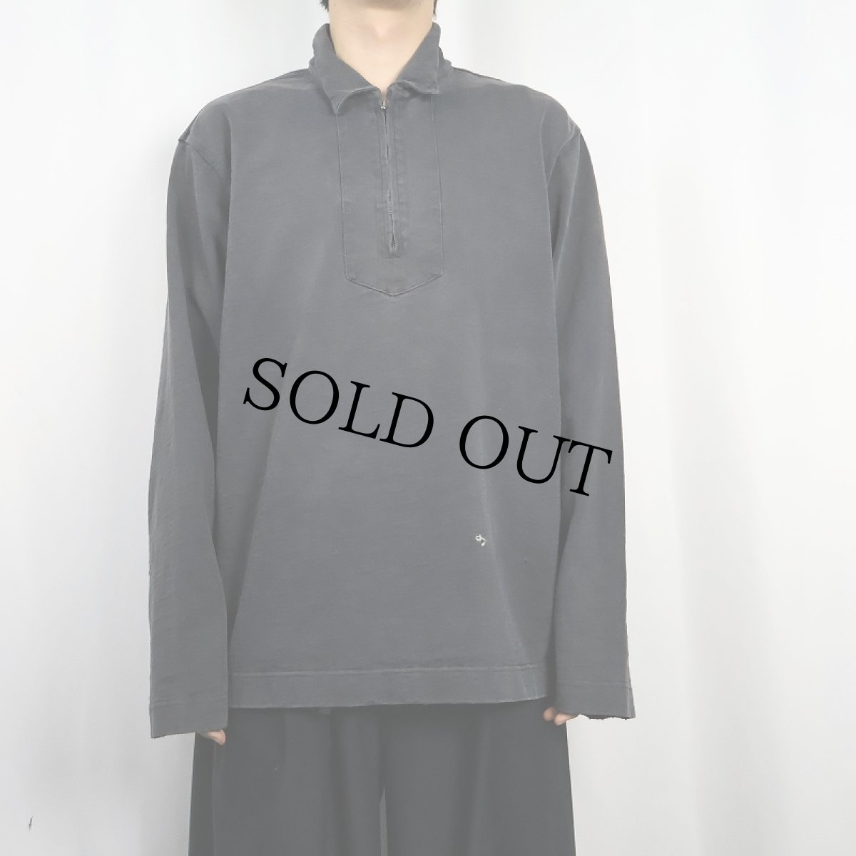 画像2: Ralph Lauren RRL ハーフジップ スウェットプルオーバーシャツ BLACK XL (2)