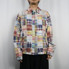 画像2: POLO GOLF Ralph Lauren マドラスチェック柄 コットンパッチワーク スイングトップ L (2)