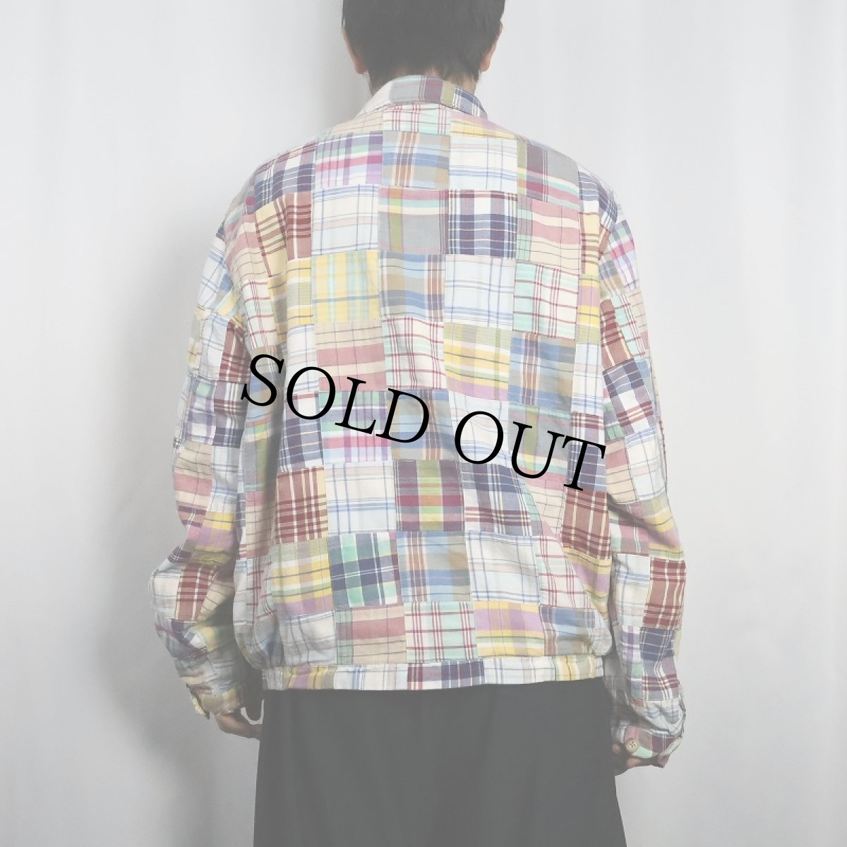 画像3: POLO GOLF Ralph Lauren マドラスチェック柄 コットンパッチワーク スイングトップ L (3)