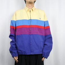 画像2: 90's POLO Ralph Lauren マルチボーダー柄 スイングトップ L (2)