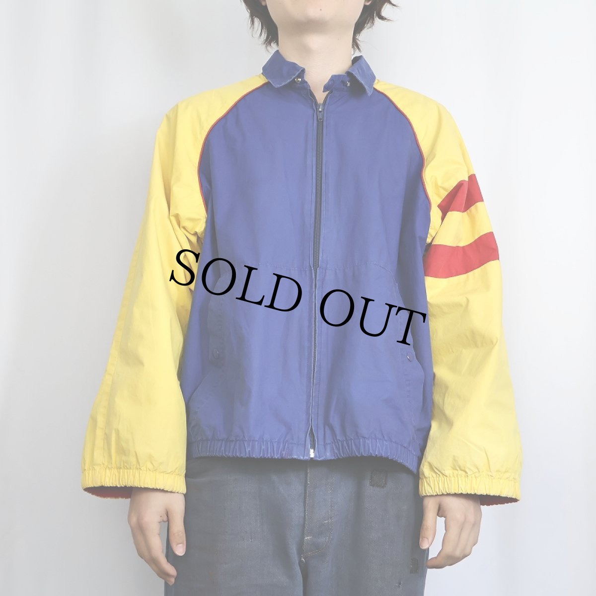 画像2: 90's Ralph Lauren "UNI CREST PATCH" コットンジャケット L (2)