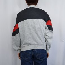 画像3: 80's adidas ロゴ刺繍 切り替えデザイン スウェットジップジャケット (3)
